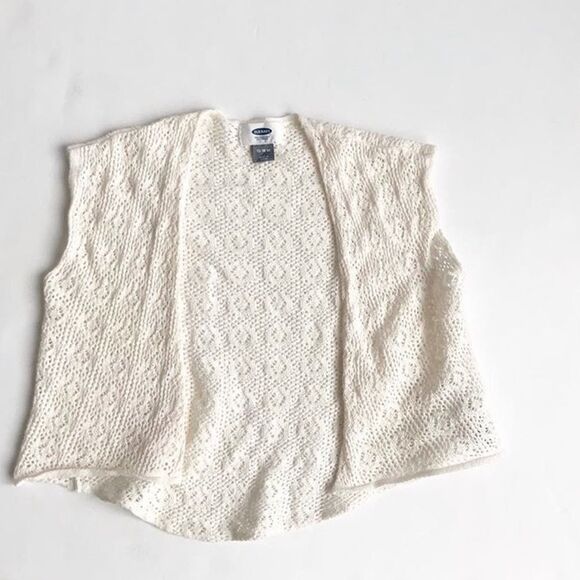 Old Navy cream crochet boho vest  EUC 12-18 months - Picture 1 of 2